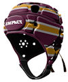 IMPACT Stripe Maroon-White-Gold Headguard : Click for more info.